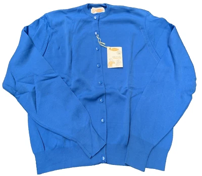 Новый в пластике! 1960-е KERRYBROOKE SEARS свитер нейлона синий винтажный из старых запасов - Изображение 1 из 4