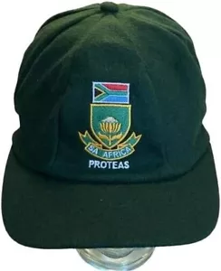 GREEN MELTON WOOL CLASSIC SENIOR CRICKET CAP WITH SOUTH AFRICA LOGO 58-61CM - Picture 1 of 3