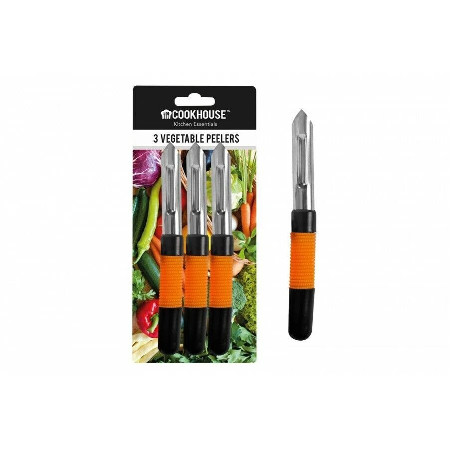 RIZFAT VEGETABLE PEELER 3pk POTATO FRUIT STAINLESS STEEL FOOD SLICER CUTTER EASY GRIP