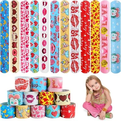 Presentes de festa dia dos namorados 24 peças pulseiras para crianças e 24 peças pulseiras de borracha - Imagem 1 de 4