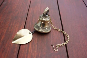 Gold & Brass Buddhist Bell Nepalese Wind Chime Hand Made Nepal Positive Energy - Foto 1 di 9