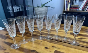 8er Set Vintage Waterford Alana Kristall Champagner 7,25" Flöten, Irland, signiert EUC - Bild 1 von 8