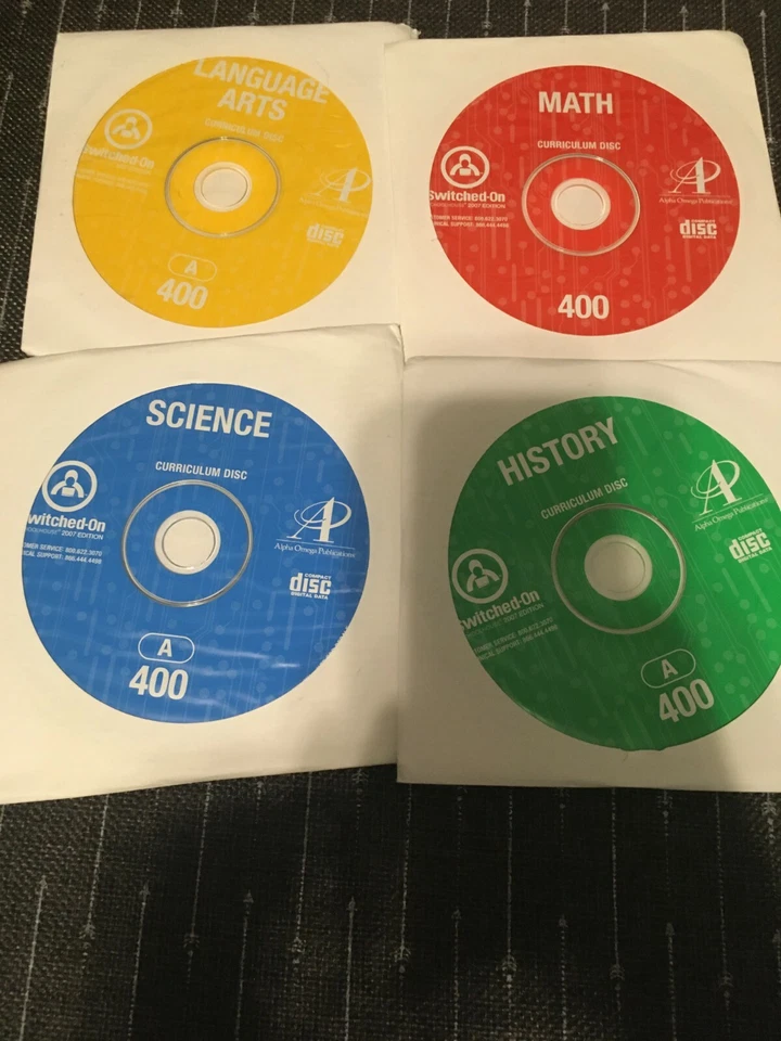 Switched on Schoolhouse, 4th grade 4’subject complete free ship, AOP SOS - Image 1 of 1