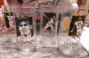 1990's Roberto Clemente Eat N Park Glasses-Set of 4 - Picture 1 of 2