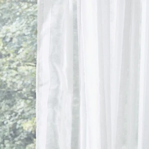 Pineapple Elephant Voile Curtain Panel Aletta Tufted Stripe Slot Top White - Picture 1 of 6