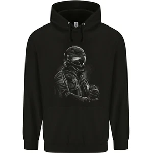 A Monochrome Biker Motorcycle Motorbike Childrens Kids Hoodie - Picture 1 of 3