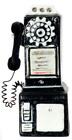 MINIATURE DOLLHOUSE 1:12 SCALE 1950s RETRO BLACK PAY PHONE - T8547