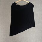 Feel the Piece by Terre Jacobs Shirt Women One Size O/S Black Assymetrical Modal