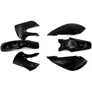 Kit de guardabarros carenado de plástico NEGRO KLX110 125cc PIT PRO Trail Dirt Big Foot Bike - Imagen 1 de 12