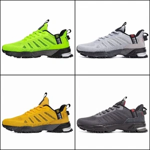 baskets sport homme légère course marche stylé fluo ado noir grises jaune verte - Imagen 1 de 9