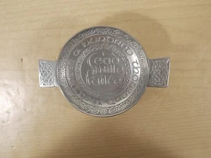 Scottish Pewter Celtic Toasting Quaich Ceud Mille Failte Hundred Thousand Welcom - Picture 1 of 4
