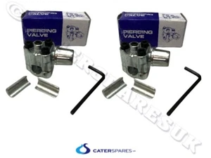 2 X LINE TAP SERVICE VALVE CHARGE POINT REFRIGERATION FRIDGE FREEZER PIPEWORK - Picture 1 of 12