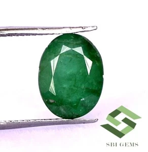 Piedra preciosa suelta sin tratar 9x7 mm certificada esmeralda natural corte ovalado 1,92 CTS - Imagen 1 de 4