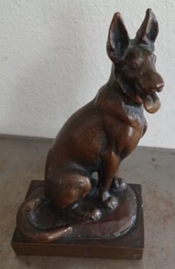 Antike signierte Paul Herzel German Shepard Figur aus den 1920er Jahren 8,5 Zoll groß - Bild 1 von 20