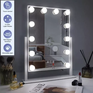 Make Up Mirror LED Hollywood Mirror Vanity with 12 Lights 3 Modes Table Mirror - Picture 1 of 11