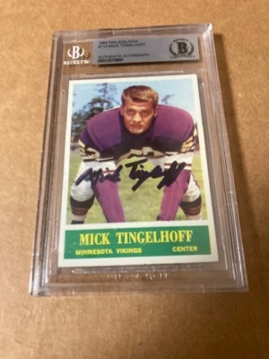 Mick Tingelhoff Signed 1964 Philadelphia Rookie RC #110 BAS Beckett Sharp Card! - Image 1 of 2