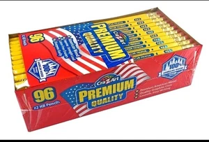 96 Stück Premium Holz ungespitzt #2 HB gelb Bleistifte Großpackung Schulbedarf - Bild 1 von 8