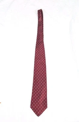 Barneys New York Neck tie Mens 100% Italian Silk  USA burgundy geometric print Foto 1 de 4