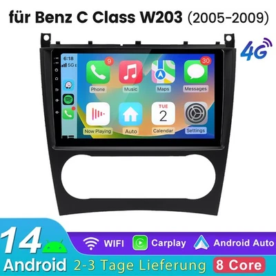 Apple Carplay für Mercedes Benz C-Klasse W203 2004-2007 Autoradio Android GPS 4G - Bild 1 von 4