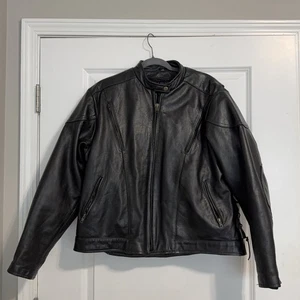 Giacca Jamin Pelle 5XL Nera Foderata Thinsulate Stile Moto - Foto 1 di 13