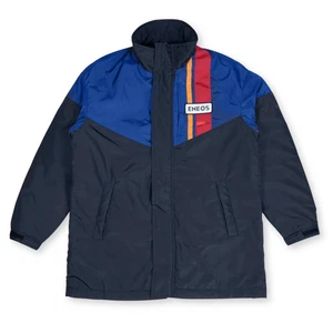 Retro Showa JDM Japan ENEOS Oil Staff Uniform Winter Insulated Jacket Blue - Picture 1 of 6