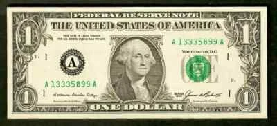  $1 1985 FRN, Fr. 1913-A  Insufficient Inking Error UNUSUAL on SERIALS Ch CU  - Image 1 of 2