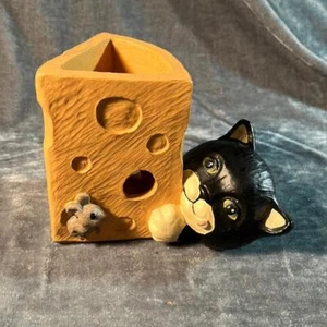 Cat Mouse Cheese Vase - Picture 1 of 5