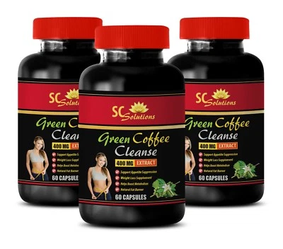 Weight loss detox - PURE GREEN COFFEE CLEANSE - antioxidant pills - 3 Bottles - Image 1 of 4