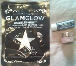 GlamGlow Bubblesheet Mask Supertoner Brighteyes Eye Cream Travel Size Lot 