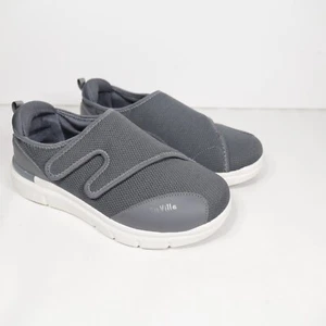 FitVille EasyTop Diabetic Shoe Men Size 10.5EW Extra Wide Charcoal Blue Grey - Picture 1 of 6