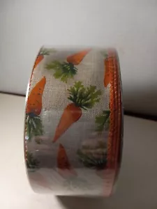 10 yd Premium Wired Ribbon With Carrots 2.5 In Wide New - Picture 1 of 4