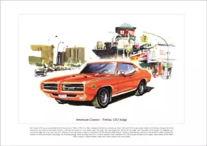 American Classics - PONTIAC GTO JUDGE - Fine Art Print - Ram Air III engined car - Picture 1 of 1