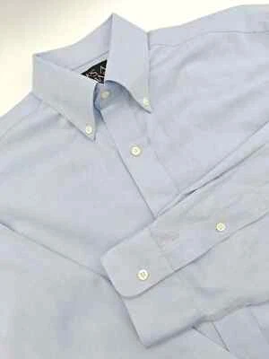 🇺🇲 Jos A Bank Travelers 15x34 Mens Tailored Fit Button Down Shirt Blue Oxford - Image 1 of 4