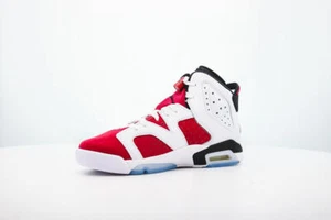 Nike Air Jordan 6 Retro GS Carmine Red White 384665-106 Größe 4,5Y Neu Schneller Versand - Bild 1 von 5