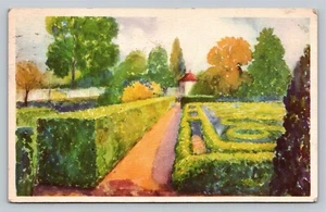 Mount Vernon Blumengarten Virginia Vintage weißer Rand verschickt 1941 Postkarte - Bild 1 von 4