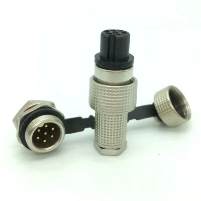 2 sets GX12 G12 7-pin Aviation Plug & Socket IP67 Waterproof Cable Connectors - Image 1 of 4