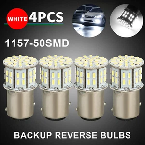 4x 1157 BAY15D 50-SMD LED Tail Stop Brake Light Bulbs Super Bright 6000K White - Picture 1 of 12