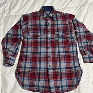 Pendleton Youth Boys Size Medium Button Down Shirt Plaid Pure Virgin Wool - Picture 1 of 4