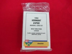 1994 VERMONT EXPOS FLEER PROCARDS MINOR LEAGUE BASEBALL TEAM SET MONTREAL EXPOS - Picture 1 of 4