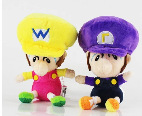 2pcs Wario Waluigi Baby 5.5" Super Mario Bros. Plush Doll Figure Toys Gifts Cover
