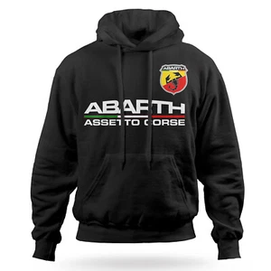 Felpa Maglia con Cappuccio Personalizzata Abarth Assetto Corse Nera S M L XL XXL - Picture 1 of 4