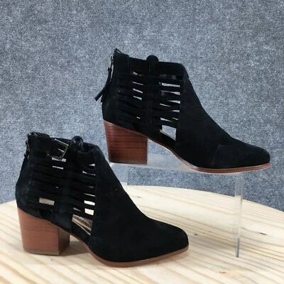 Botas Sole Society para mujer 6 informales con cremallera trasera botín Huarache negro gamuza tacones Foto 1 de 4