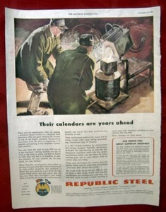 VINTAGE AD FROM 1945 SATURDAY EVENING POST - REPUBLIC STEEL - Picture 1 of 2