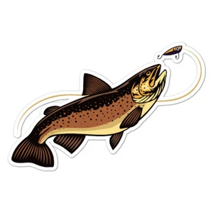 Trout Salmon Fishing, Vinyl Decal Sticker, Indoor Outdoor, 3 Sizes, #9895 - Picture 1 of 1