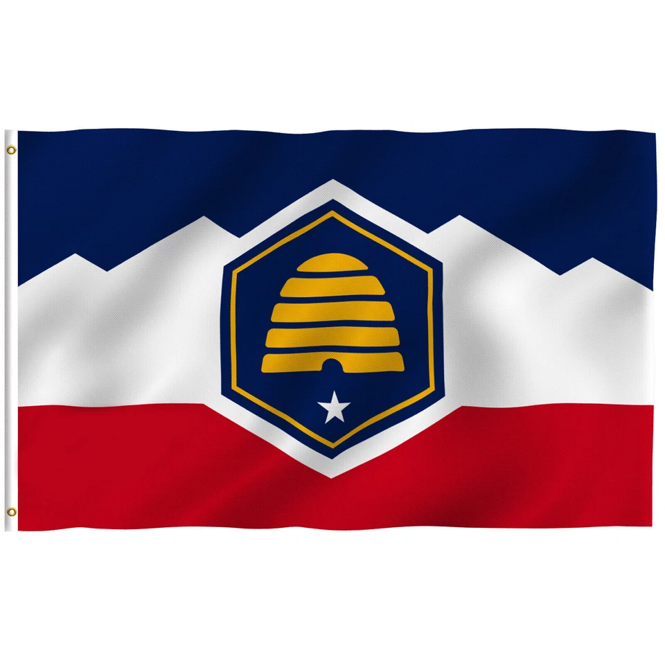 100D 3x5 Feet New Utah State Flag - New Utah UT Flags Polyester - Image 1 of 1