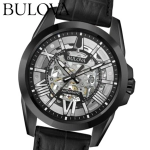 BULOVA Classic 98A304 Automatic Open Heart 43mm Leather Belt Waterproof NEW JP!! - Picture 1 of 5
