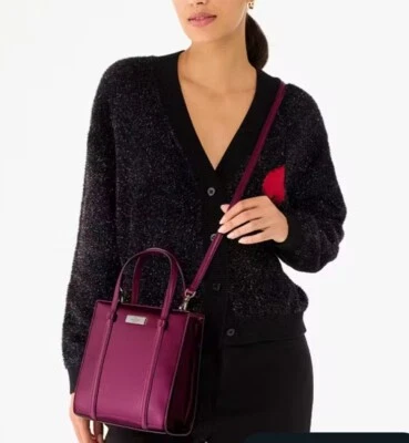 NWT Kate Spade Kenzie Patent Faux Leather Mini Tote Dark Raspberry - Image 1 of 4