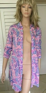 Lilly Pulitzer Überwurf Größe XXS Natalie Küstenblau Pink Vielleicht Alligator NEU 118 $ - Bild 1 von 10