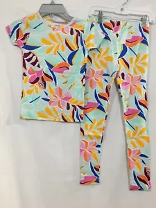 New Carter's Girls Floral Pajama Set Snug fit White Pink Kids size 6,7,8 - Picture 1 of 4