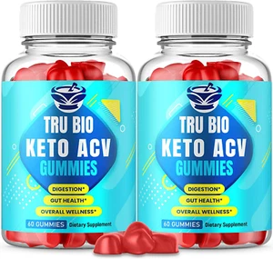 (2 Pack) Tru Bio Keto Gummies - Official Formula, Vegan, Non GMO - Trubio Keto G - Picture 1 of 3
